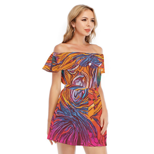 “Cyclonic” Women's Off-shoulder Dress With Ruffle