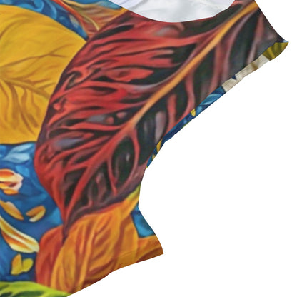 “Botanical Rhapsody”  Women's Beach Perspective Chiffon Sleeveless Dress