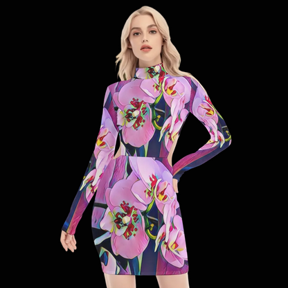 “Pink Orchid” Waist Hollow Hip Dress