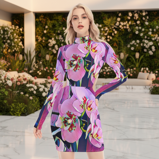 “Pink Orchid” Waist Hollow Hip Dress