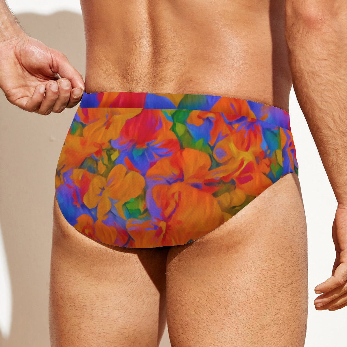 “Colour Garden”  Men'S Drawstring Swim Briefs