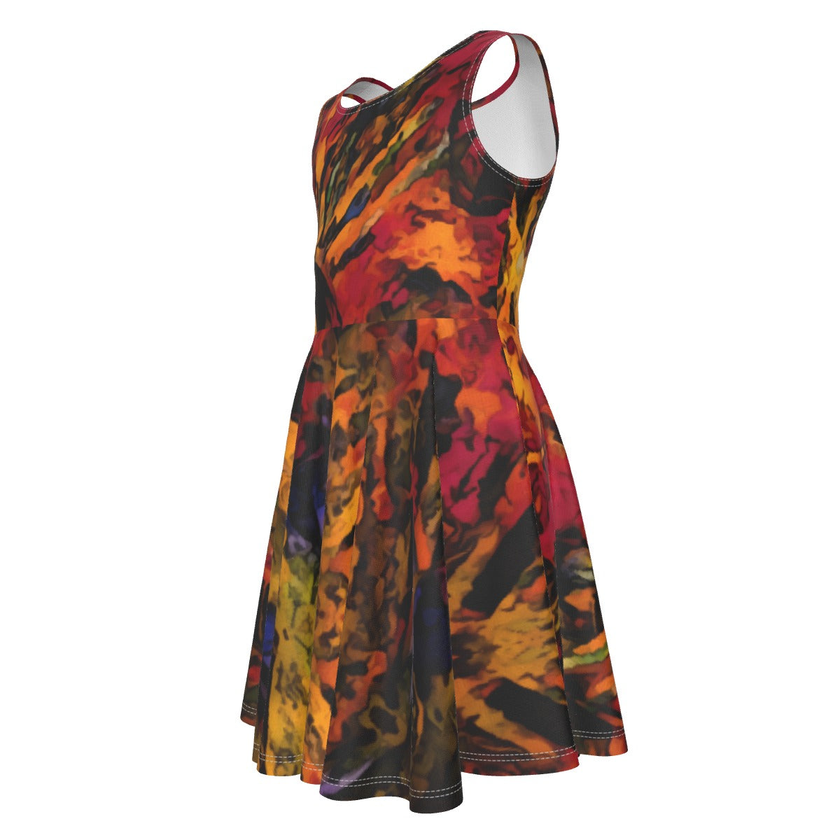 “Golden Flux”  Kid's Sleeveless Vest Dress