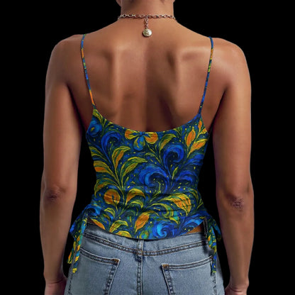 “Starry Night Blooms” Drawstring Camisole
