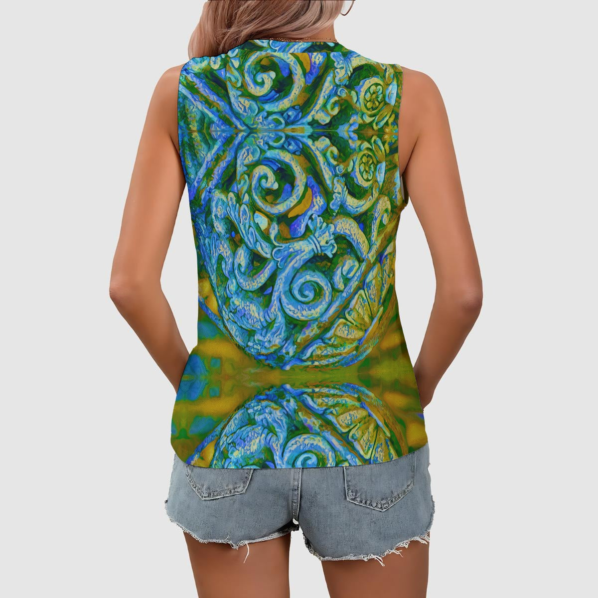 “Arcadia” Women's Sleeveless V-Neck Tank Top