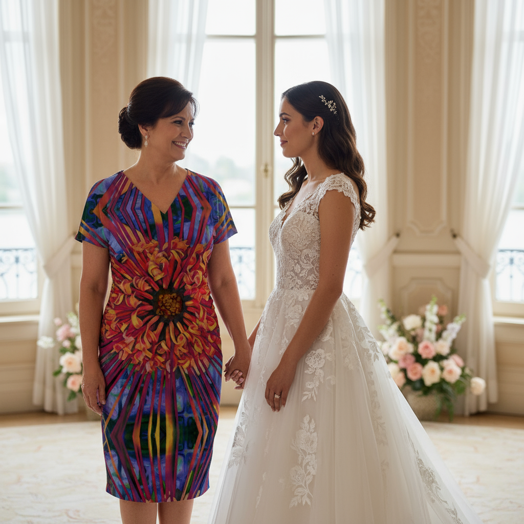 “Protea”  V-neck pleated dress