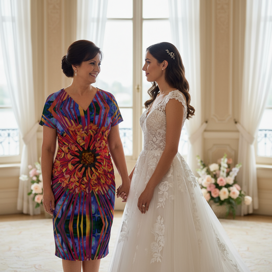 “Protea”  V-neck pleated dress