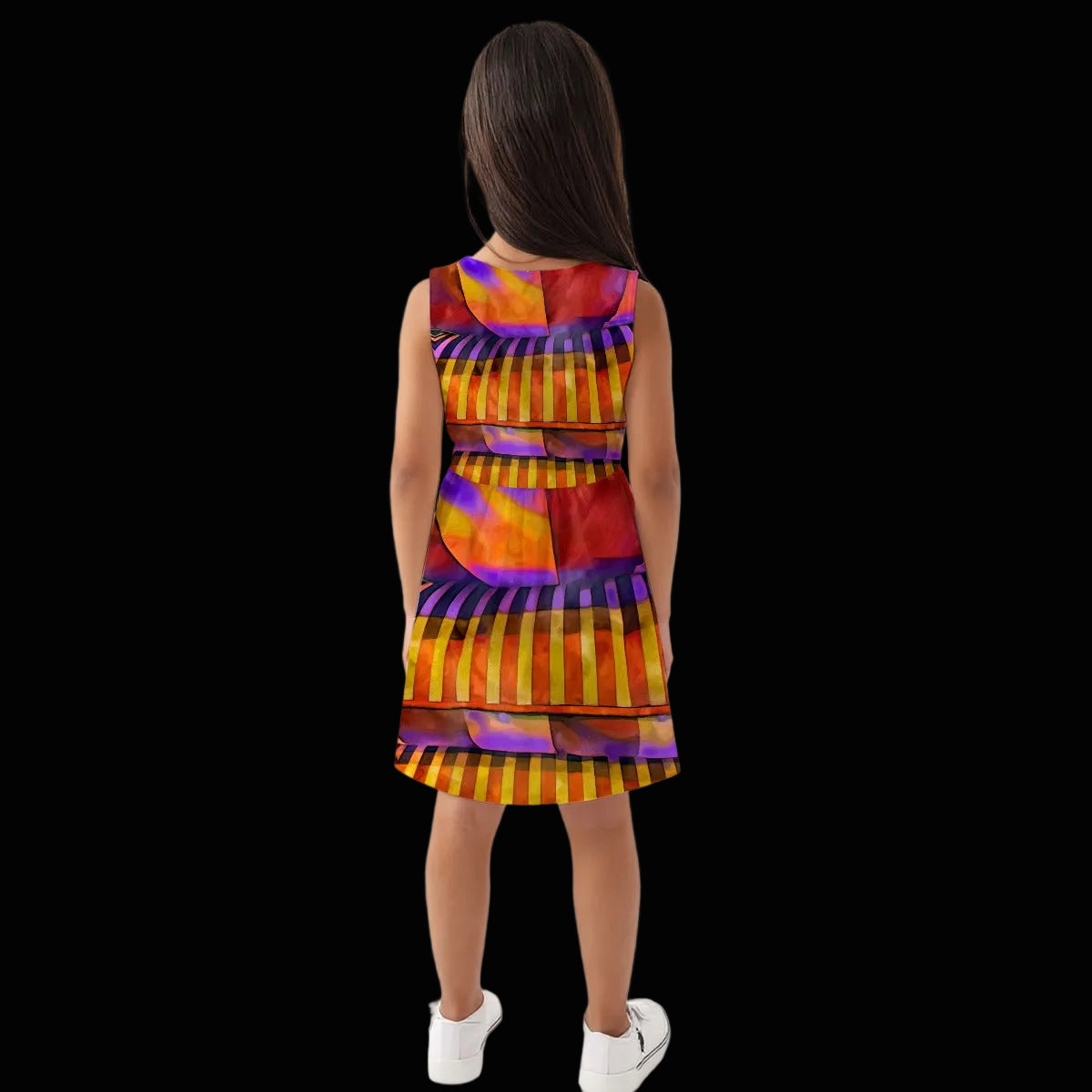 “Carnival” Girls Sleeveless A-Line Dress
