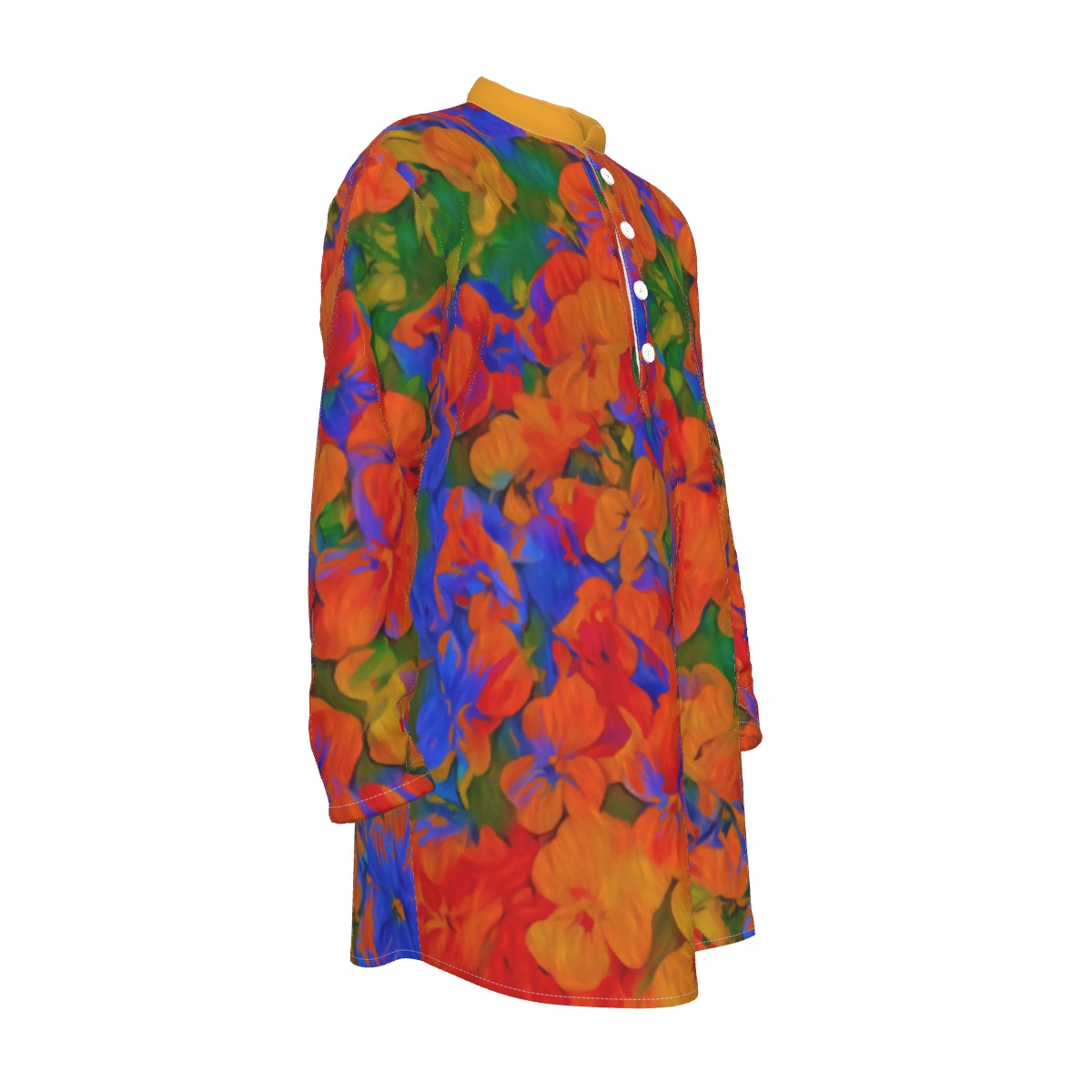 “Colour Garden”  Men's Stand-up Collar Long Shirt