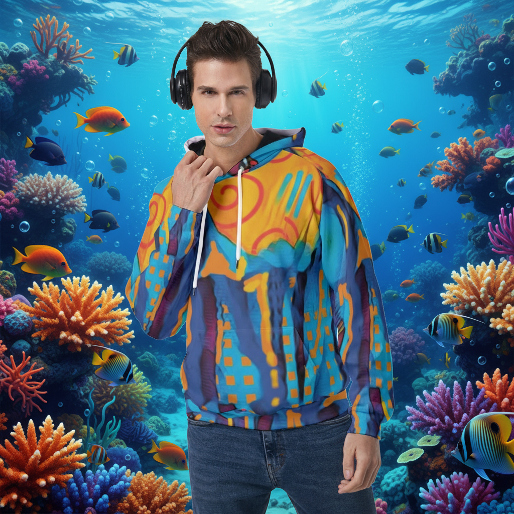 “Oceanic” Men's Raglan Pullover Hoodie