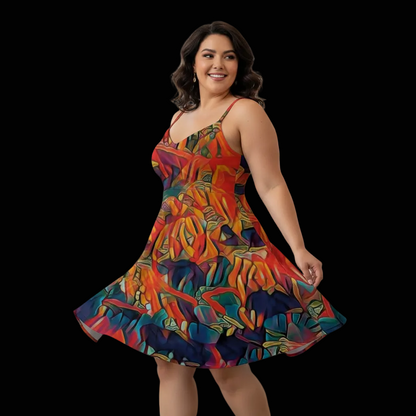 “Chromatic Fusion Dress” Spaghetti Strap Dress