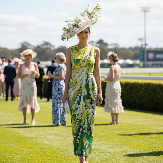 “White Bottlebrush”  Women's Beach Perspective Chiffon Sleeveless Dress
