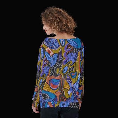 "Organic Echoes" Women's Off-Shoulder Sweatshirt