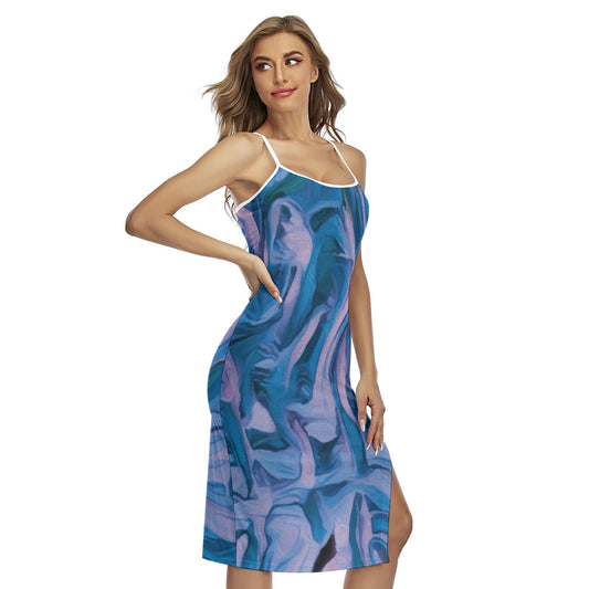 “Evening Paperbark”  Women's Back Cross Cami Dress