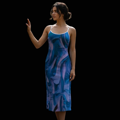 “Evening Paperbark”  Women's Back Cross Cami Dress