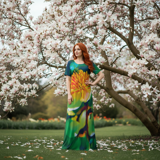 “Magnolia” Women's Long Dress With Pocket