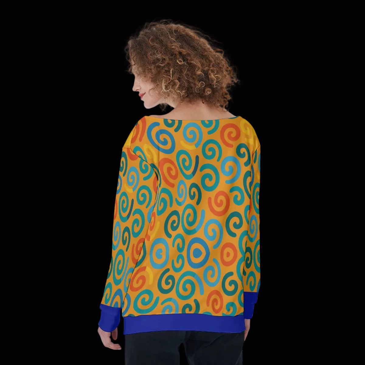 “Spiralling” Women's Off-Shoulder Sweatshirt