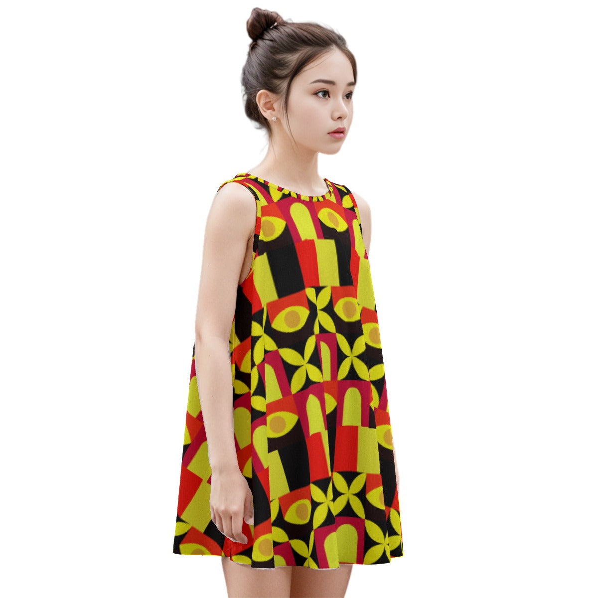 “Tricolour” Kid's Sleeveless Dress | 180GSM Cotton