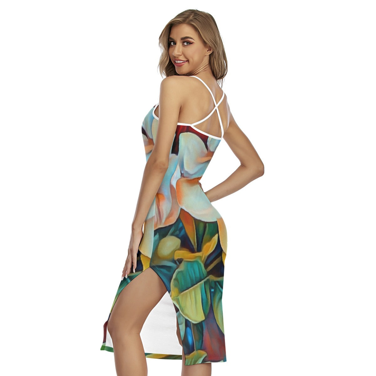 “Gardenia” Women's Back Cross Cami Dress