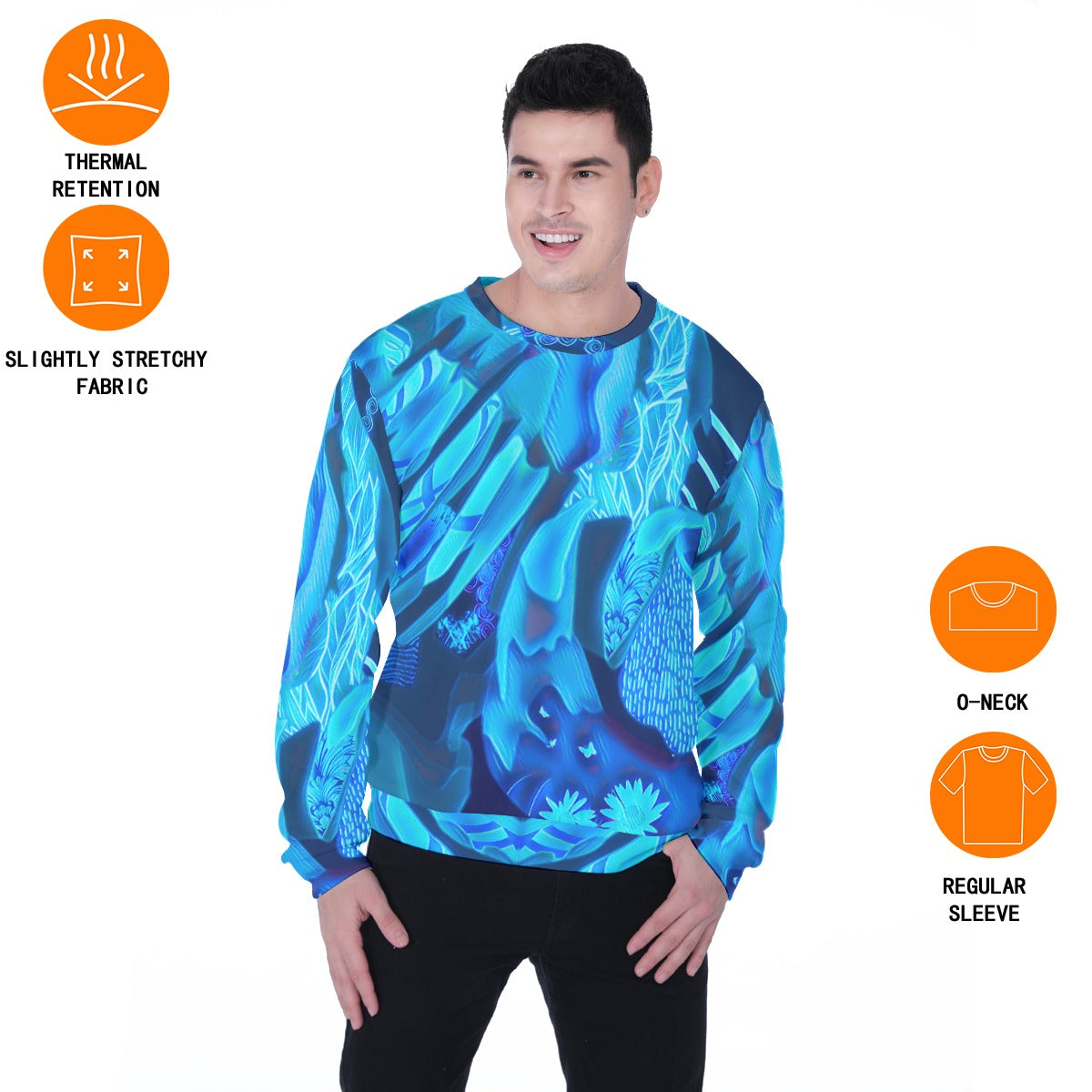 “Azure Dreamscape” Men's Heavy Fleece Sweatshirt