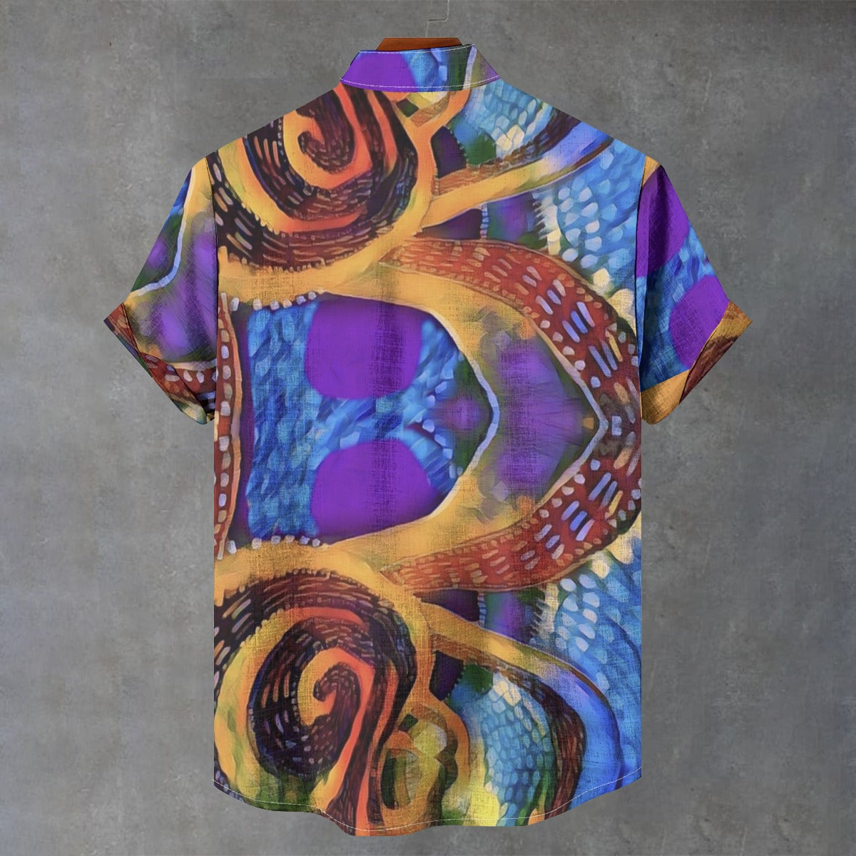 “Colour Vortex” Men's Stand Collar Shirt|115GSM Cotton poplin