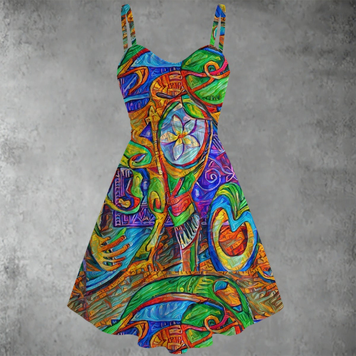 “Tropical Kaleidoscope” Women's Spaghetti Strap Dress