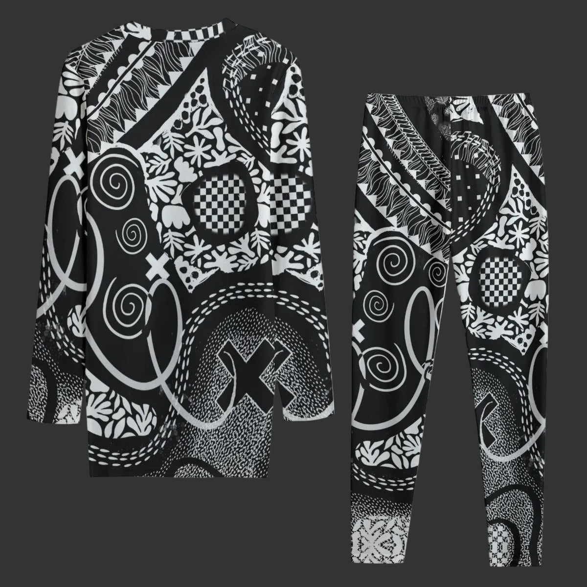 “Scribble”  Women's Side Split T-shirt Set