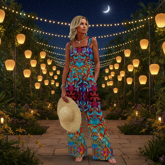“Aurora Flare”  Women's Wide-Leg Jumpsuit