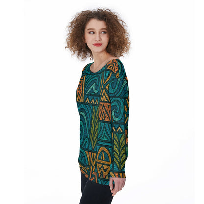 ‘Rapanui’  Women's Off-Shoulder Sweatshirt