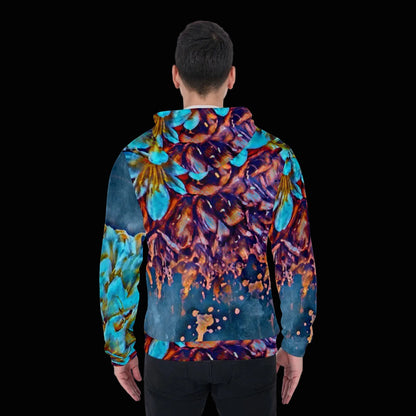 “Blue Clivea” Zip Up Hoodie With Pocket