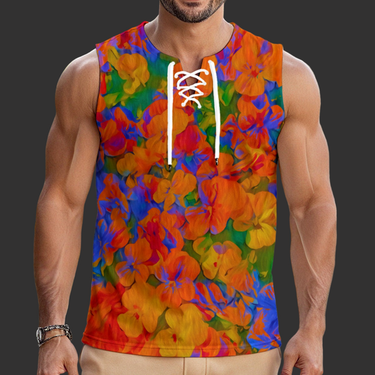 “Colour Garden”  Men's Tank Top With Drawstring