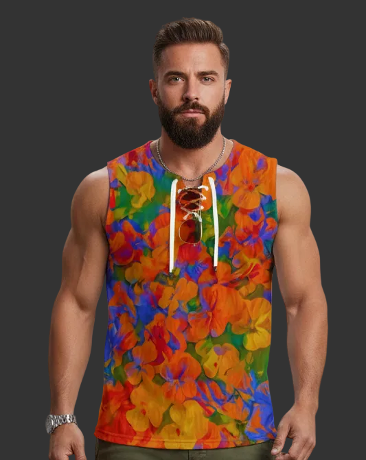 “Colour Garden”  Men's Tank Top With Drawstring