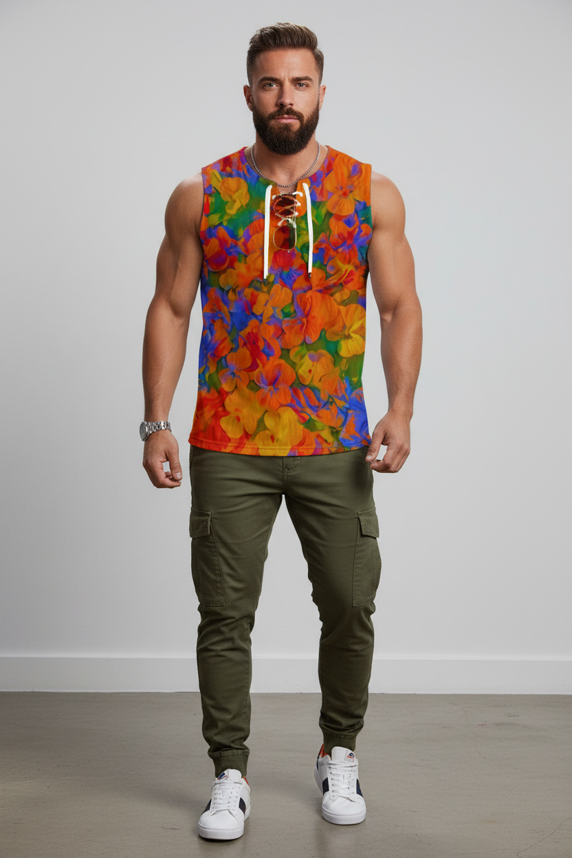 “Colour Garden”  Men's Tank Top With Drawstring