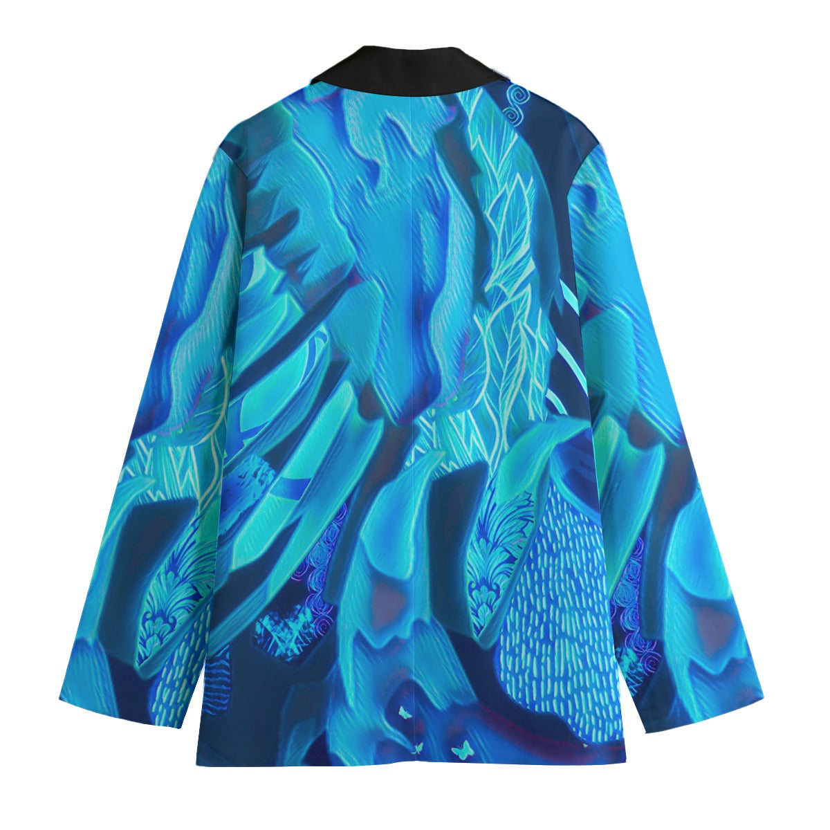 “Azure Dreamscape” Women's Leisure Blazer | 245GSM Cotton