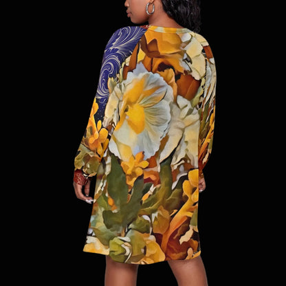 “Solara” Women's Dress With Raglan Sleeve(Plus Size)