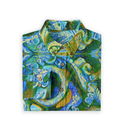 “Arcadia” Men's Casual Lapel Long Sleeve Shirt|125GSM Cotton