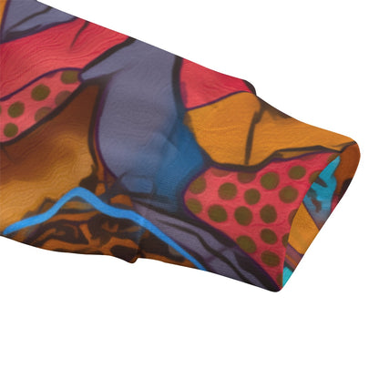 “Fractured Dreamscape” Unisex Drop-shoulder Knitted Fleece Sweater