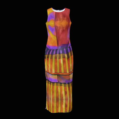 “Carnival” Women's Beach Perspective Chiffon Sleeveless Dress