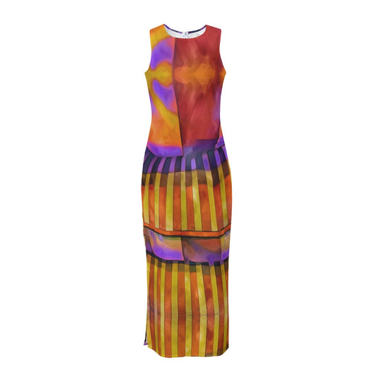 “Carnival” Women's Beach Perspective Chiffon Sleeveless Dress