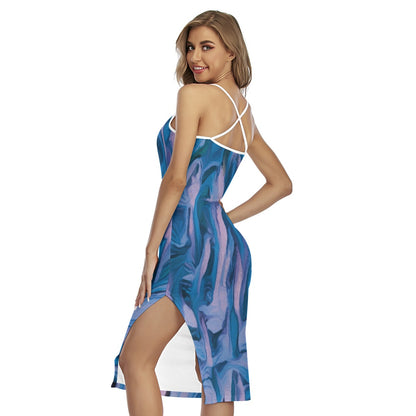 “Evening Paperbark”  Women's Back Cross Cami Dress