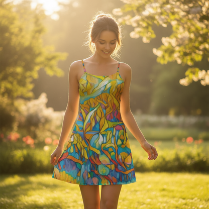 “Sunrise Stained Glass” Cami Dress (Plus Size)