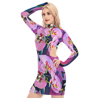 “Pink Orchid” Waist Hollow Hip Dress