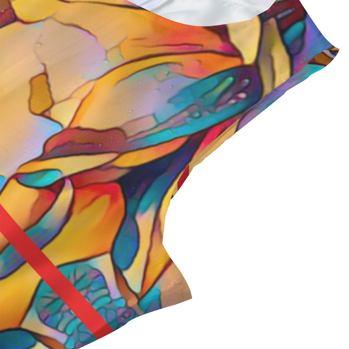 “Fragmented Bloom”  Women's Beach Perspective Chiffon Sleeveless Dress