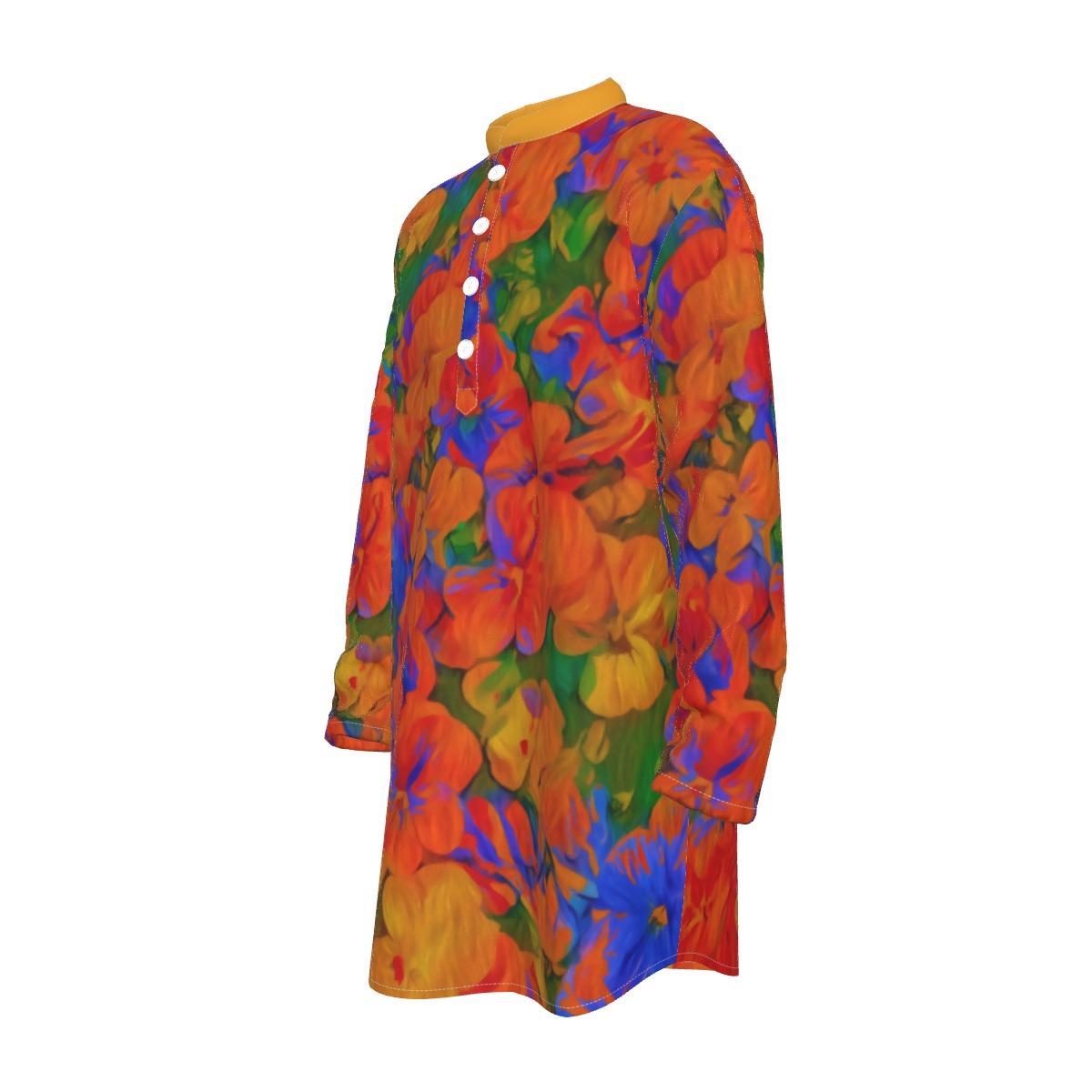 “Colour Garden”  Men's Stand-up Collar Long Shirt