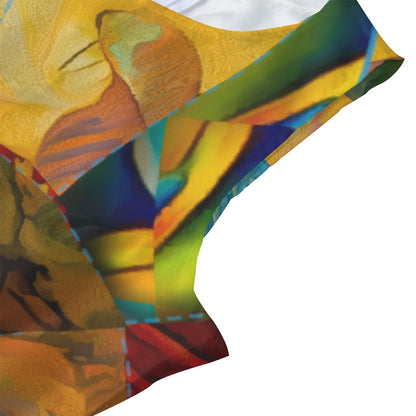 “Earthen Tessellation”  Women's Beach Perspective Chiffon Sleeveless Dress