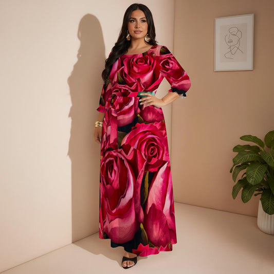 “Rose Red” Women’s Maxi Dress|Plus Size