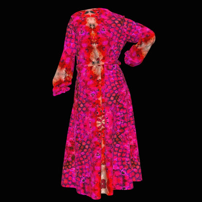 “Fuchsia Blast” Women's Lace-up Chiffon Robe