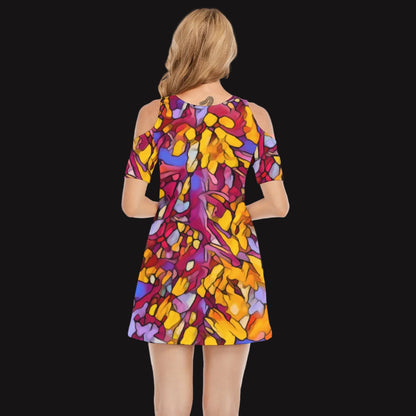 “The Language of Light” Women's Cold Shoulder Dress | 190GSM Cotton