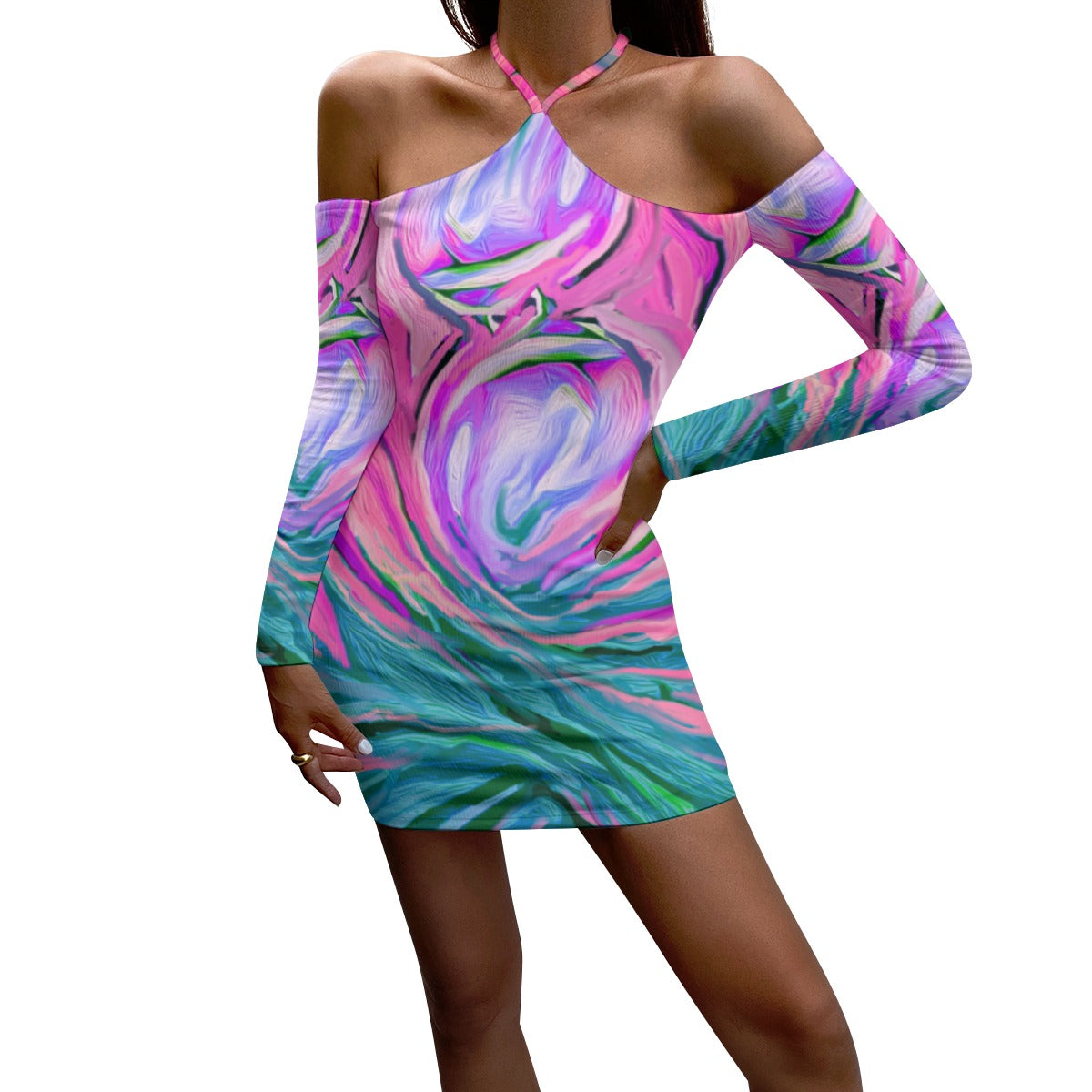 “Noosa” Women's Halter Lace-up Dress