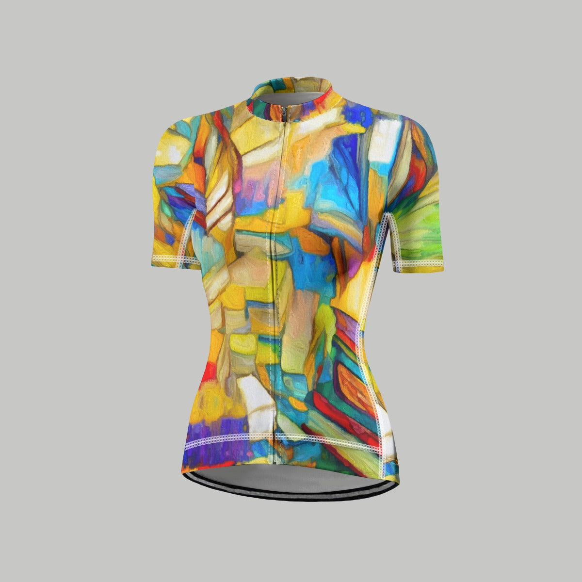 “Kaleidoscope” Women's Anti-Slip Raglan Cycling Jersey With Short Sleeve