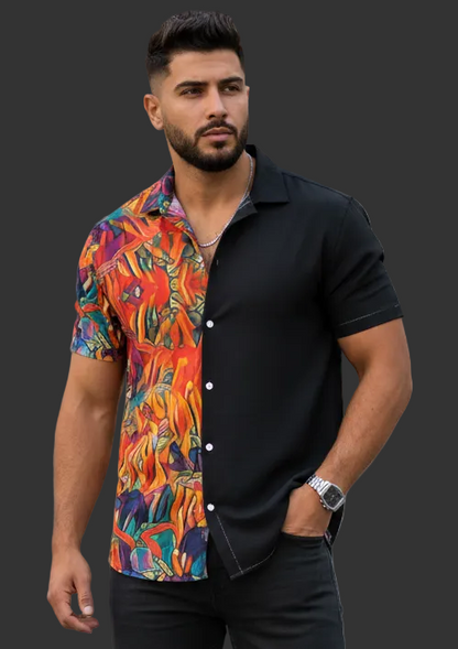 “Chromatic Fusion”  Unisex Shirt With Folding Sleeve